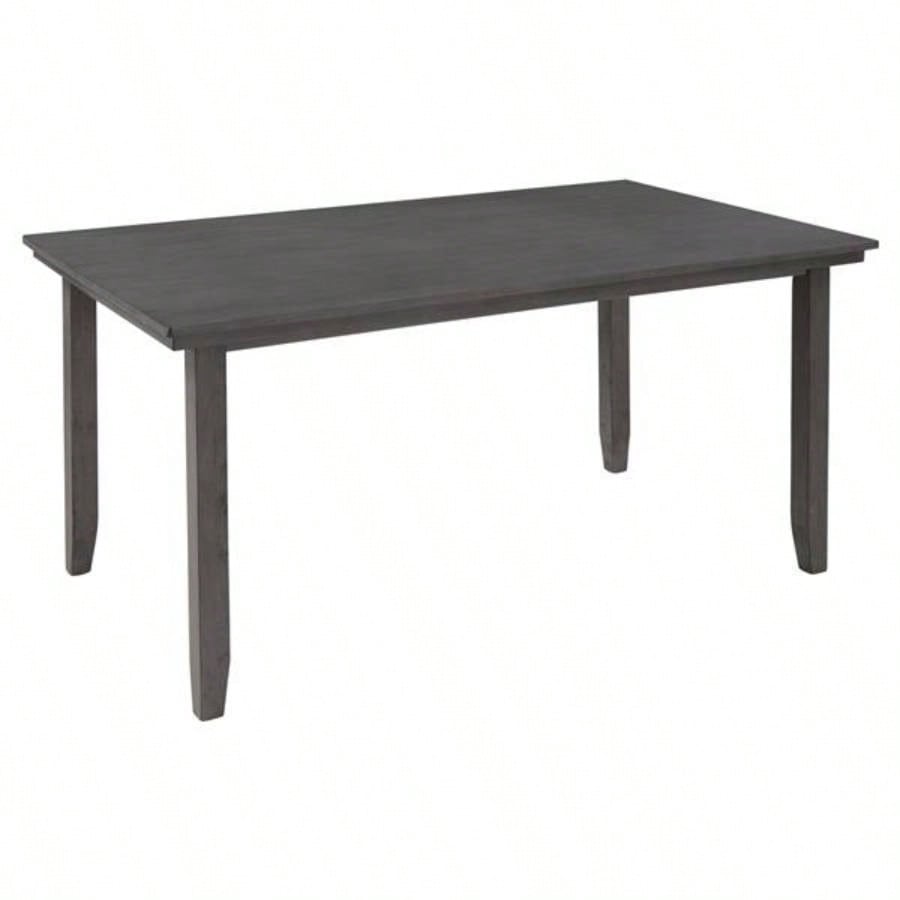 Dining Room Table and Chairs with, Rustic Wood Dining Set, Set of 6 Gray