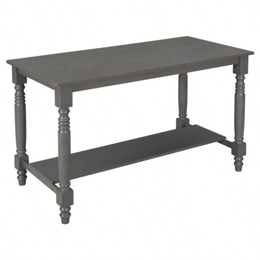 6 - Piece Counter Height Dining Table Set Table with Shelf 4 Chairs and Dining Room Gray