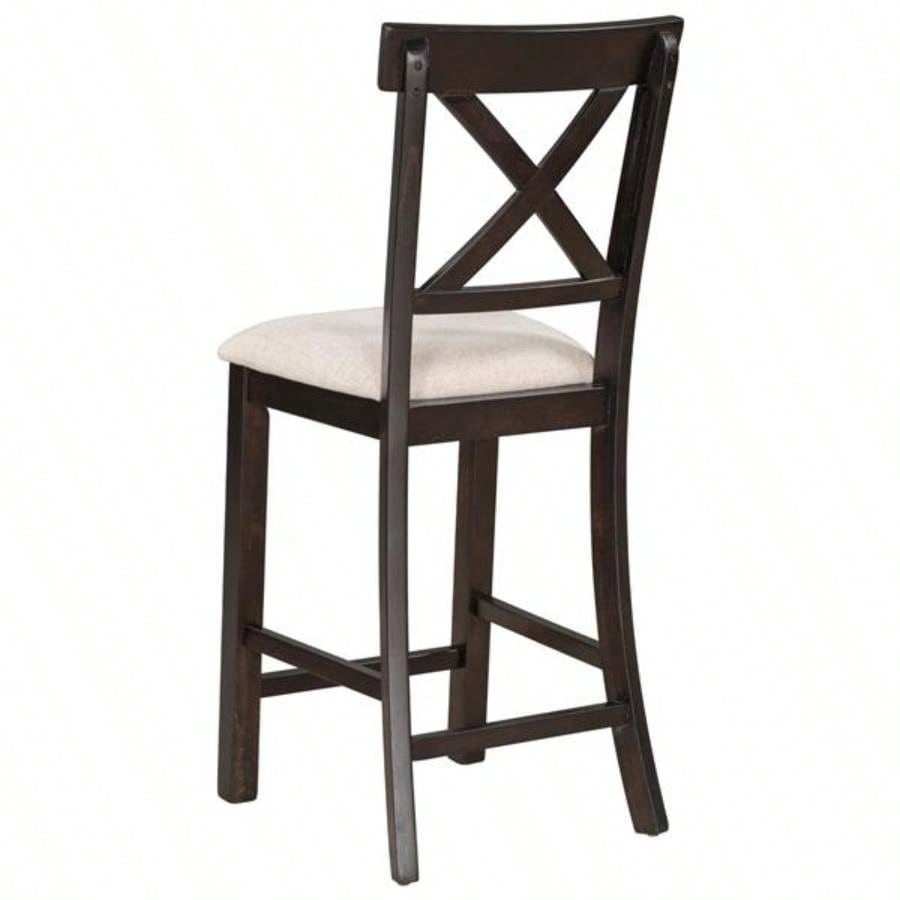 6 - Piece Counter Height Dining Table Set Table with Shelf 4 Chairs and Dining Room Espresso