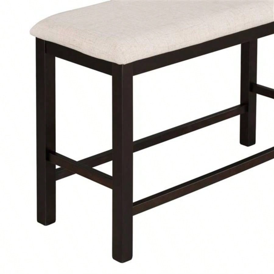 6 - Piece Counter Height Dining Table Set Table with Shelf 4 Chairs and Dining Room Espresso