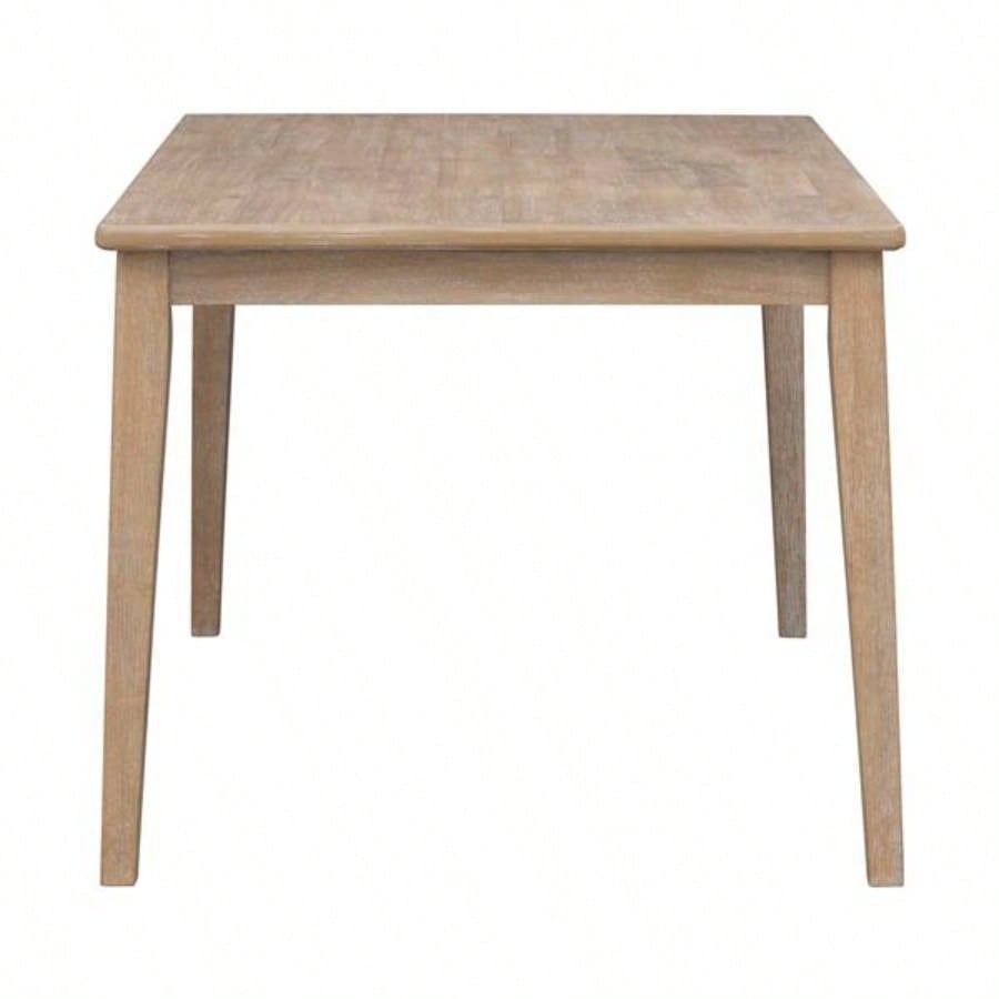 Classic and Traditional Style 6 - Piece Dining Set, Includes Dining Table, 4 Upholstered Chairs Natural Wood Wash