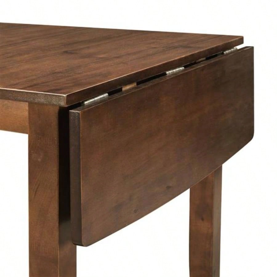3 - Piece Wood Drop Leaf Breakfast Nook Dining Table Set with 2 X - back Chairs Small Places, Brown