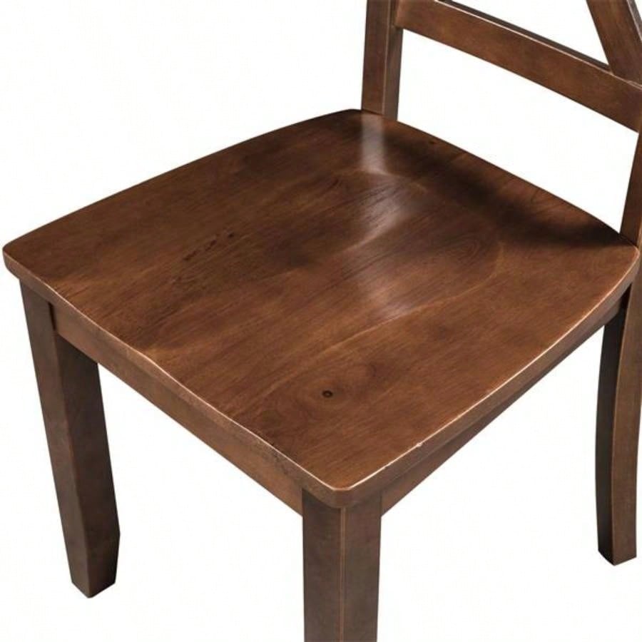 3 - Piece Wood Drop Leaf Breakfast Nook Dining Table Set with 2 X - back Chairs Small Places, Brown