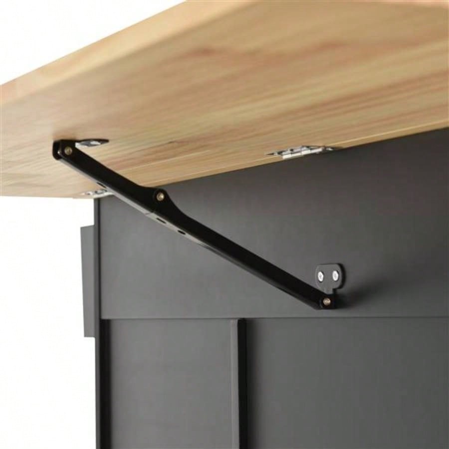 Rolling Mobile Kitchen Island with Solid Wood Top and Locking Wheels, 52. Inch Width, Storage Cabinet and Drop Leaf Breakfast Bar, Spice Rack, Towel Rack Drawer Black