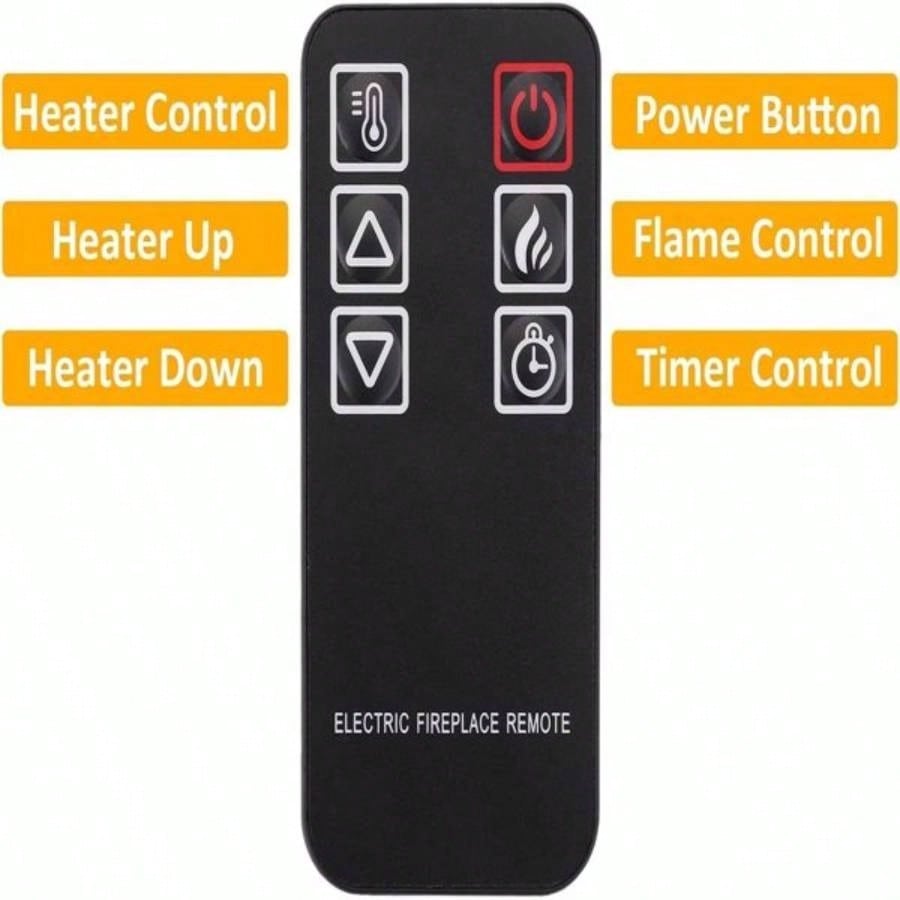 23 Fireplace, 3DInfrared Black Fireplace Insert Heater, with IR Remote Control, Glass View, Adjustable Realistic Logs Flames, Indoor, 1400W