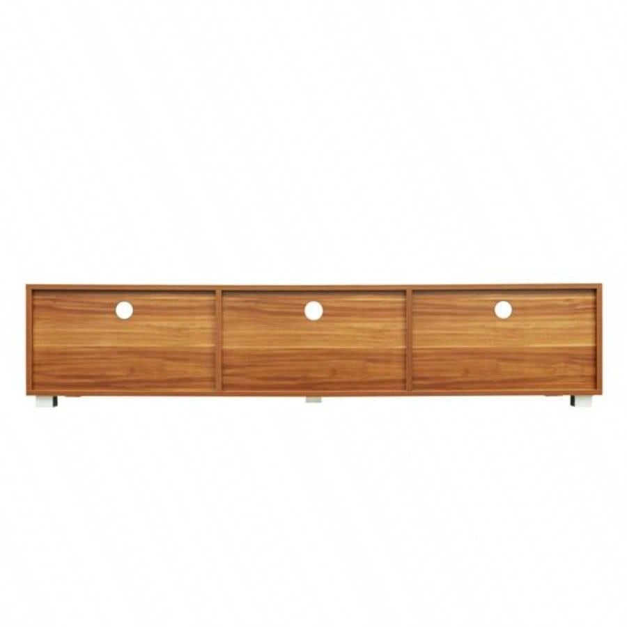 Walnut TV Stand 70 Inch TV Stands, Media Console Entertainment Center Television Table, 2 Storage Cabinet with Open Shelves Living Room Bedroom