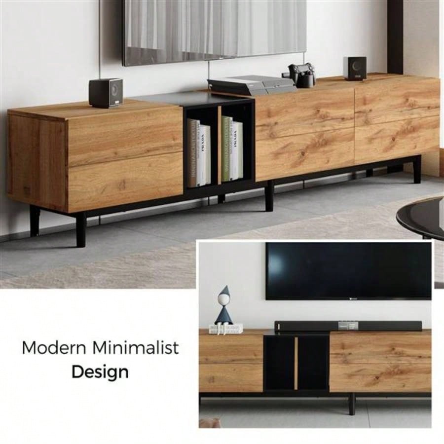 Modern TV Stand 8039; 39; TV with 3 Doors, Media Console Table, Entertainment Center with Large Storage Cabinet Living Room, Bedroom