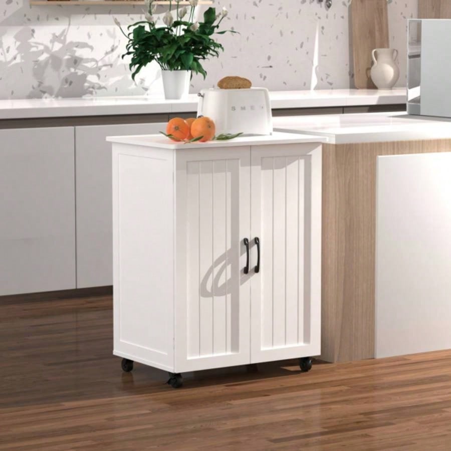 White storage cabinet, large - capacity storage, sturdy and durable, to enhance taste of home, to meet diverse needs of living room, bedroom, kitchen, home must - have single product.