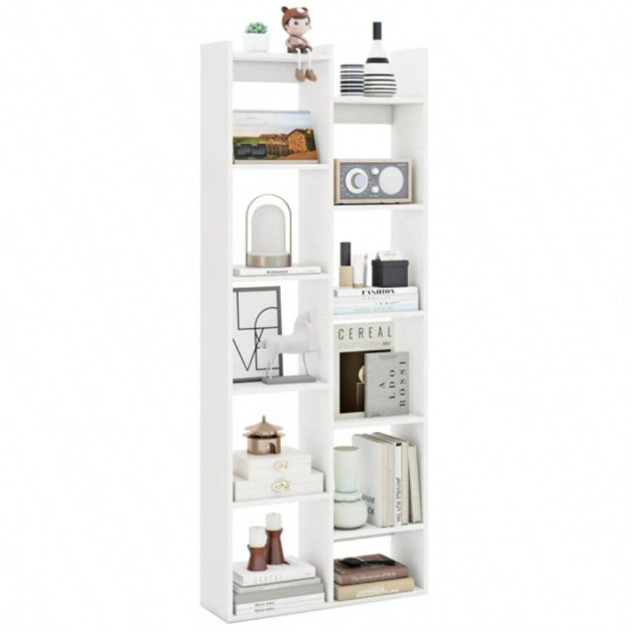 25.5x 8x 64 Wooden Bookcase with Anti - Tipping Kits - White