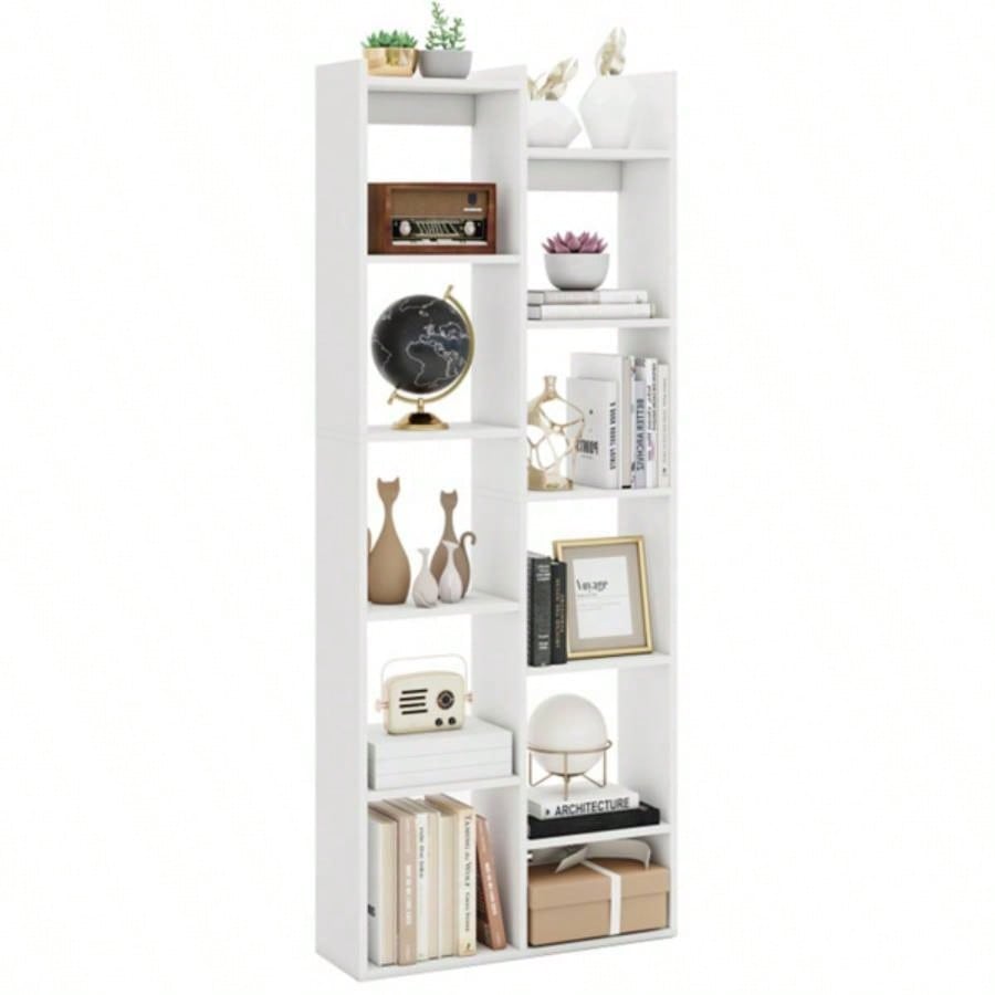 25.5x 8x 64 Wooden Bookcase with Anti - Tipping Kits - White