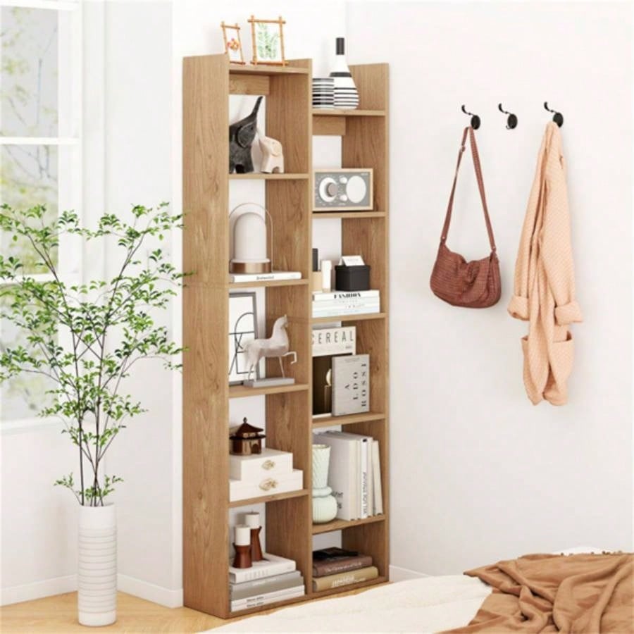 25.5x 8x 64 Wooden Bookcase with Anti - Tipping Kits - Natural