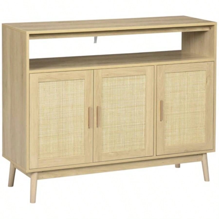 Sideboard Buffet Cabinet with Rattan Doors, Natural Prohibited by