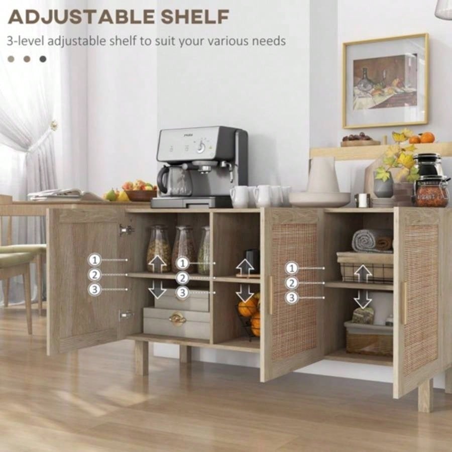 Kitchen Storage Cabinet, Garage Cabinets Natural Wood - AS Prohibited by