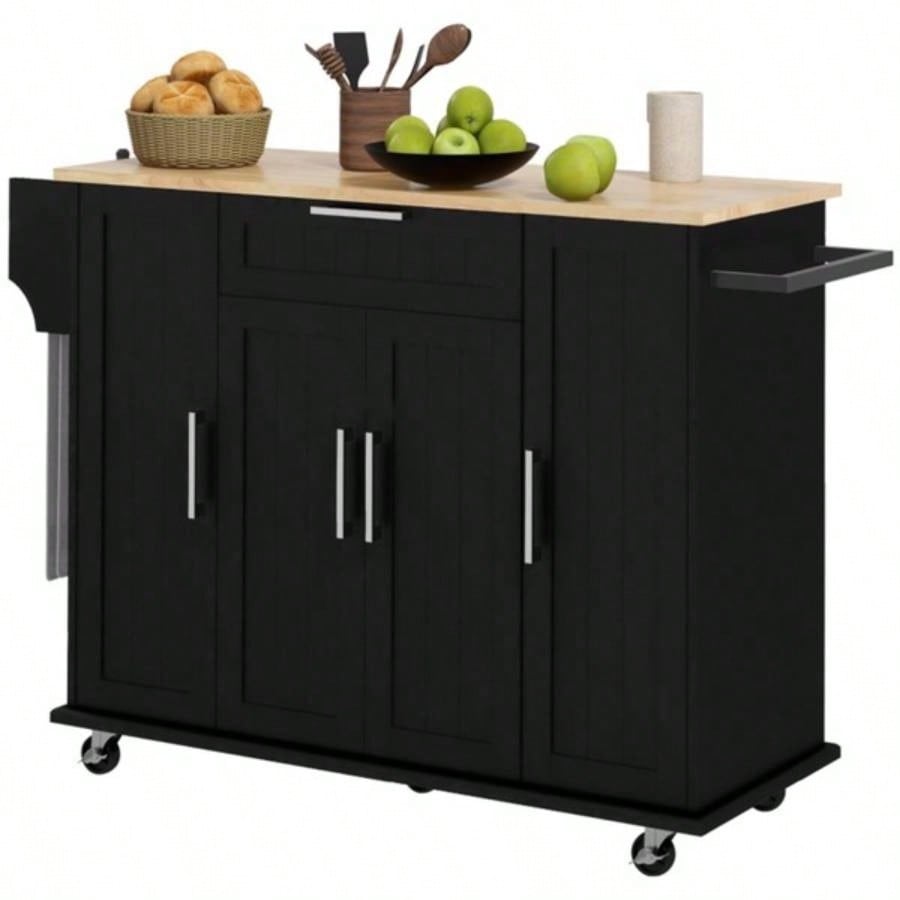 Kitchen Cart/Storage cabinet - Black Prohibited by