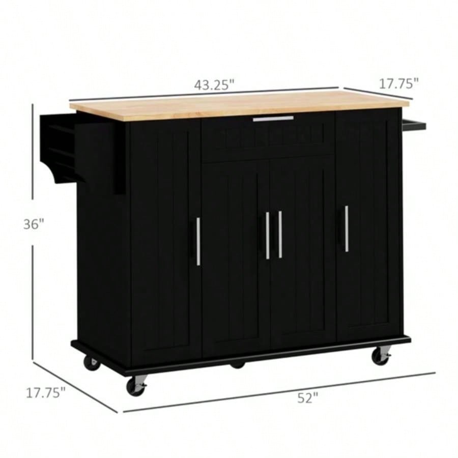 Kitchen Cart/Storage cabinet - Black Prohibited by