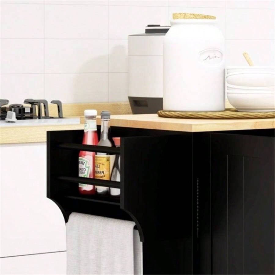 Kitchen Cart/Storage cabinet - Black Prohibited by