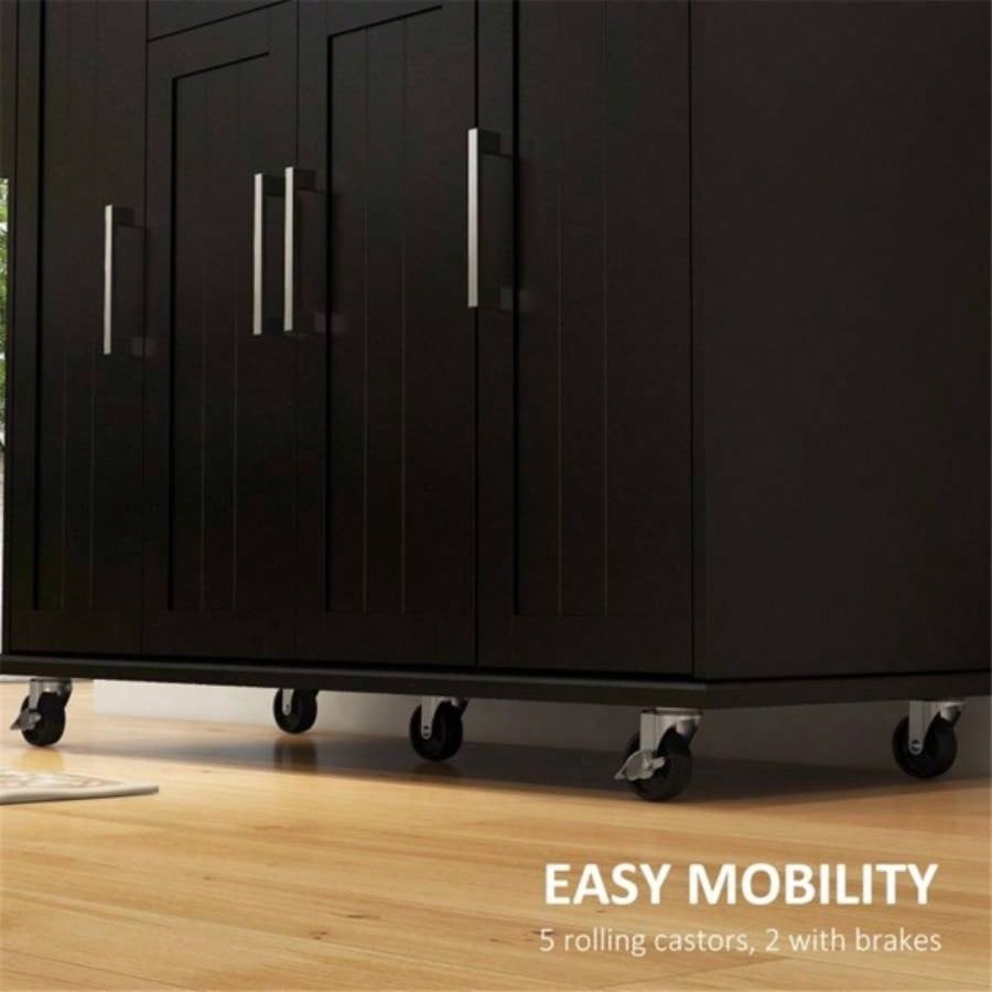 Kitchen Cart/Storage cabinet - Black Prohibited by