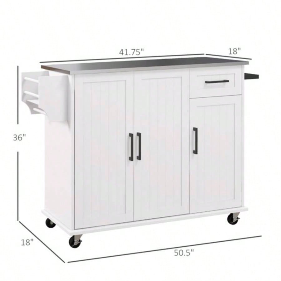 Kitchen Cart/Storage cabinet - White Prohibited by