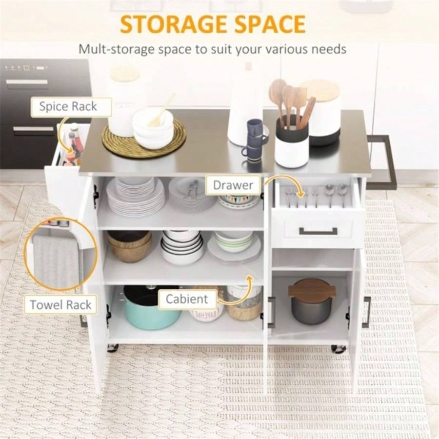 Kitchen Cart/Storage cabinet - White Prohibited by