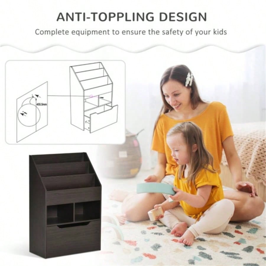 Kids Shelf Book/Storage Cabinet - Brown 1