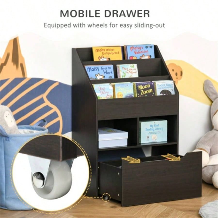 Kids Shelf Book/Storage Cabinet - Brown 1