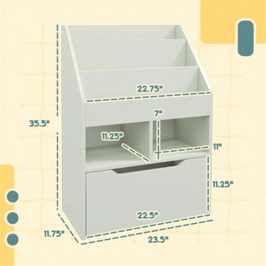 Kids Shelf Book/Storage Cabinet - Pale Green 1