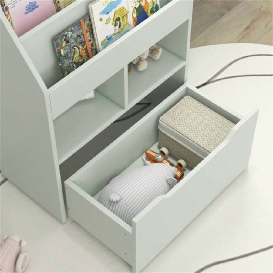 Kids Shelf Book/Storage Cabinet - Pale Green 1