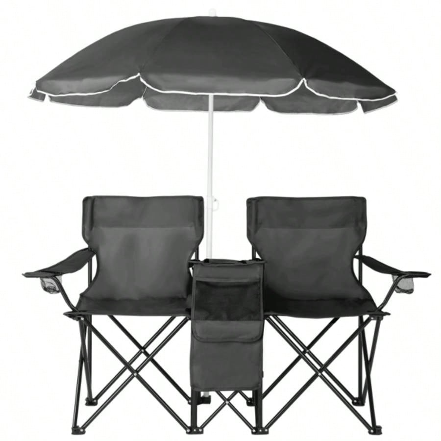 Portable Outdoor 2 - Folding Chair with Removable Black
