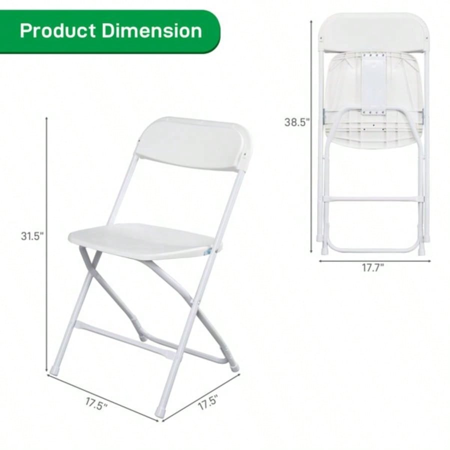 Replace 1099598610pcs Injection Molding Classic Garden Plastic Folding Chair White 1