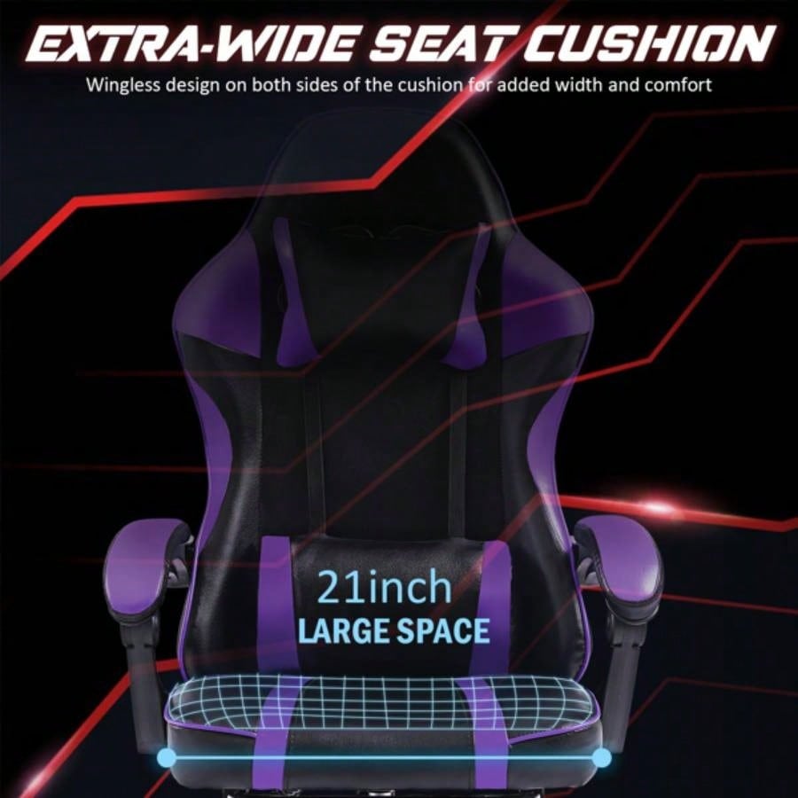 Gaming Chair, Computer Chair with Wheels, Adjustable Height Pu Leather Gamer Chair Office Desk Chair, Ergonomic Video Game Chair Adults