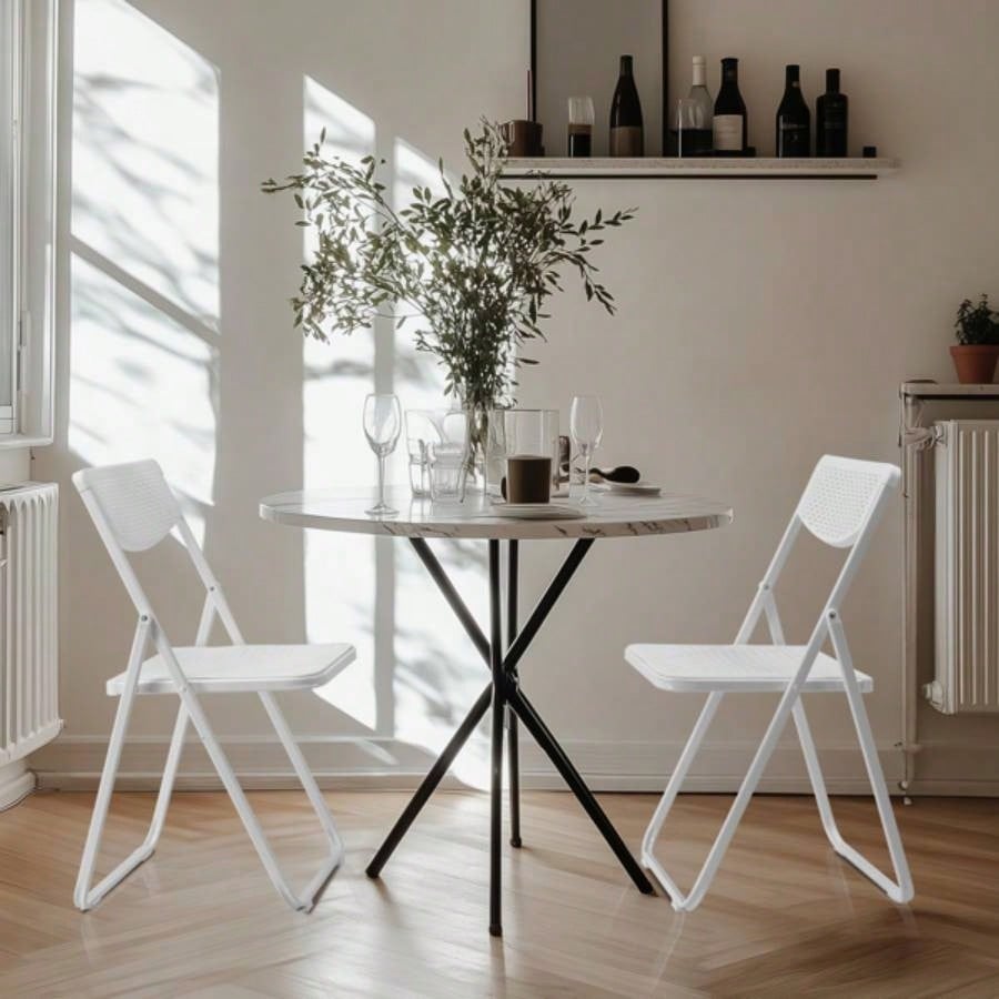 4 Pack Plastic Folding Chairs, Lightweight Stackable Commercial Chairs, Portable Event Seats Indoor Outdoor Home Event Party Picnic School Wedding, White
