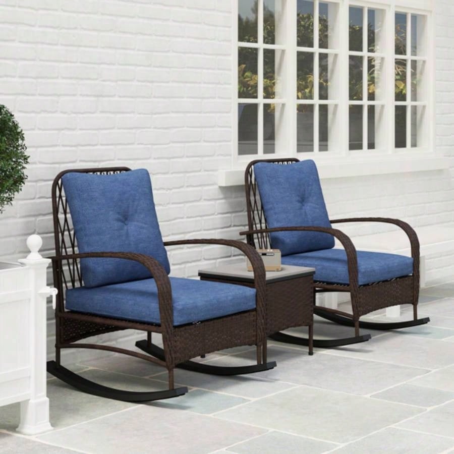 Rattan Chaise Lounge ChairWicker Patio Furniture Set