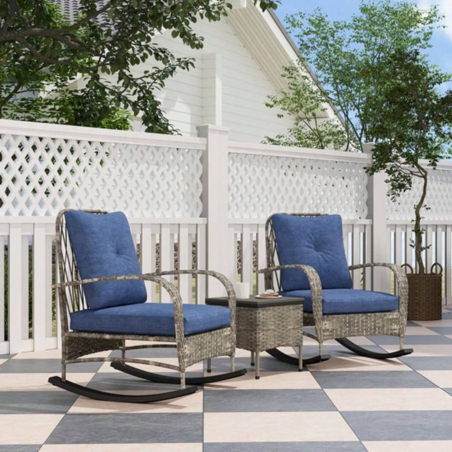 Rattan Chaise Lounge ChairWicker Patio Furniture Set