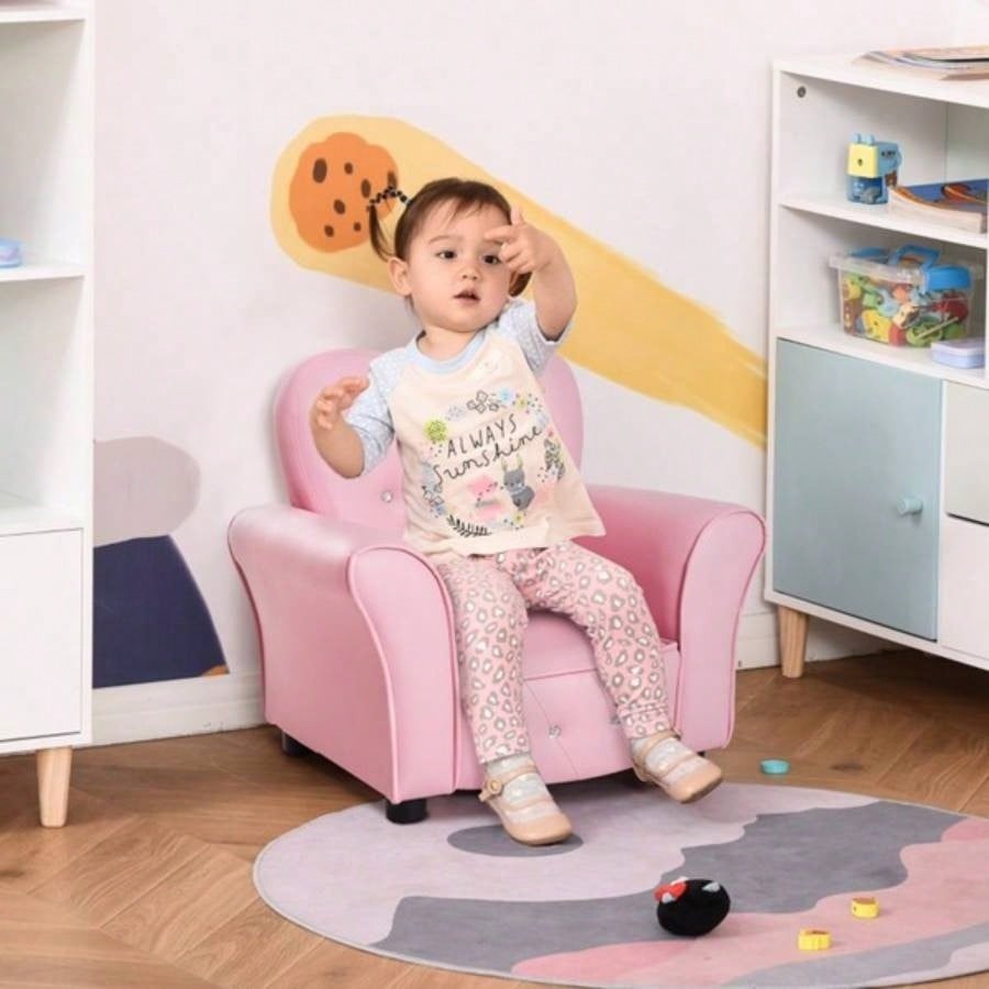 Kids Sofa Toddler Tufted Upholstered Sofa Chair Princess Couch with Decoration - AS Prohibited by