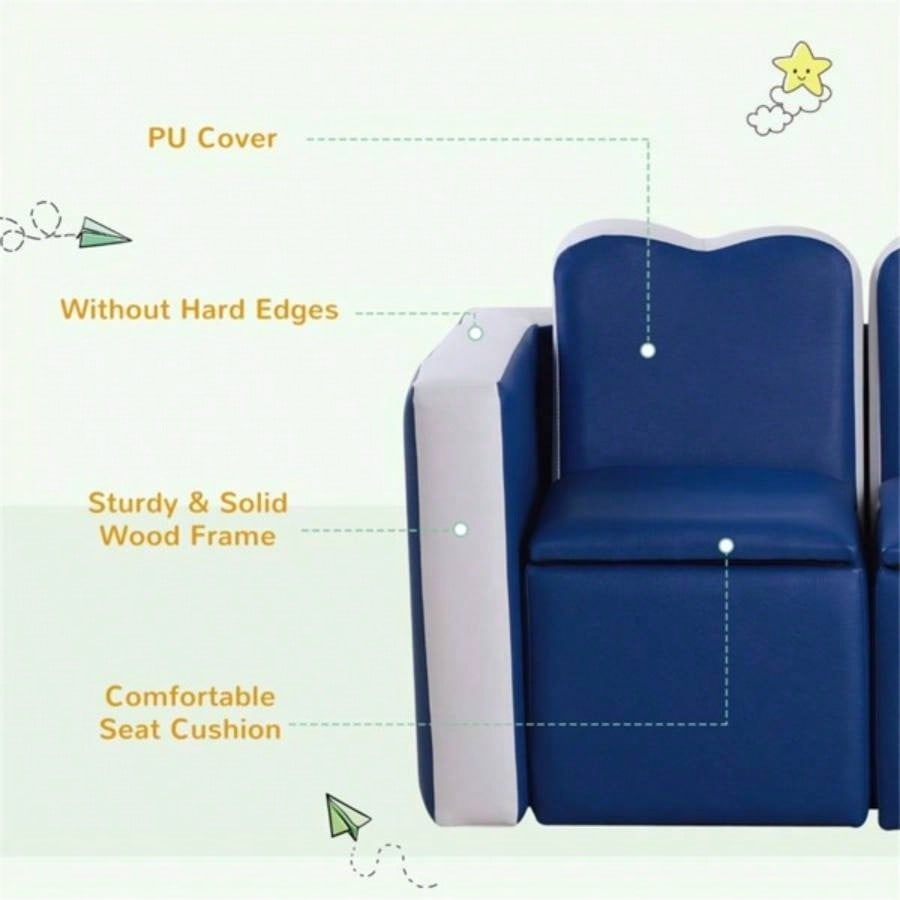 Kids 2 - in - 1 Sofa Sets - Blue Prohibited by