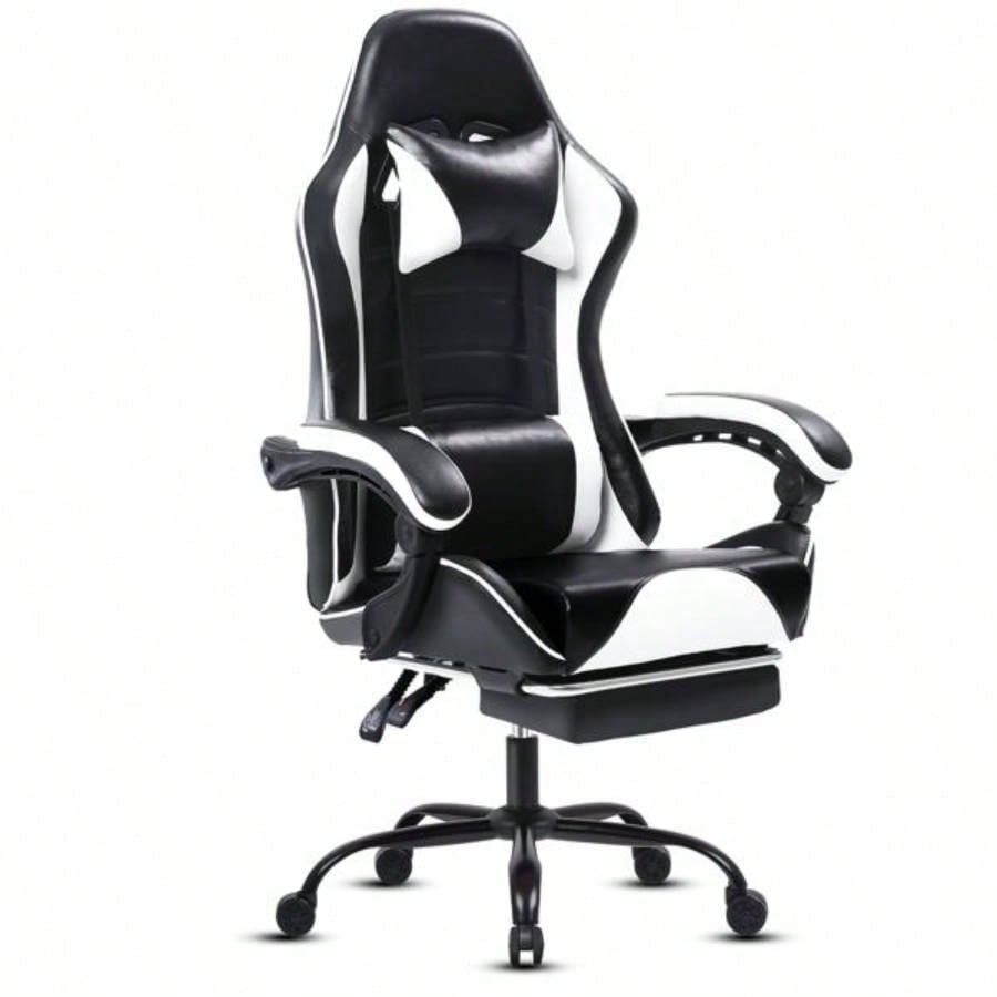 Gaming Chair, Ergonomic Video Game Chair Adults, Adjustable Height Pu Leather Gamer Chair Office Desk Chair, Computer Chair with Wheels