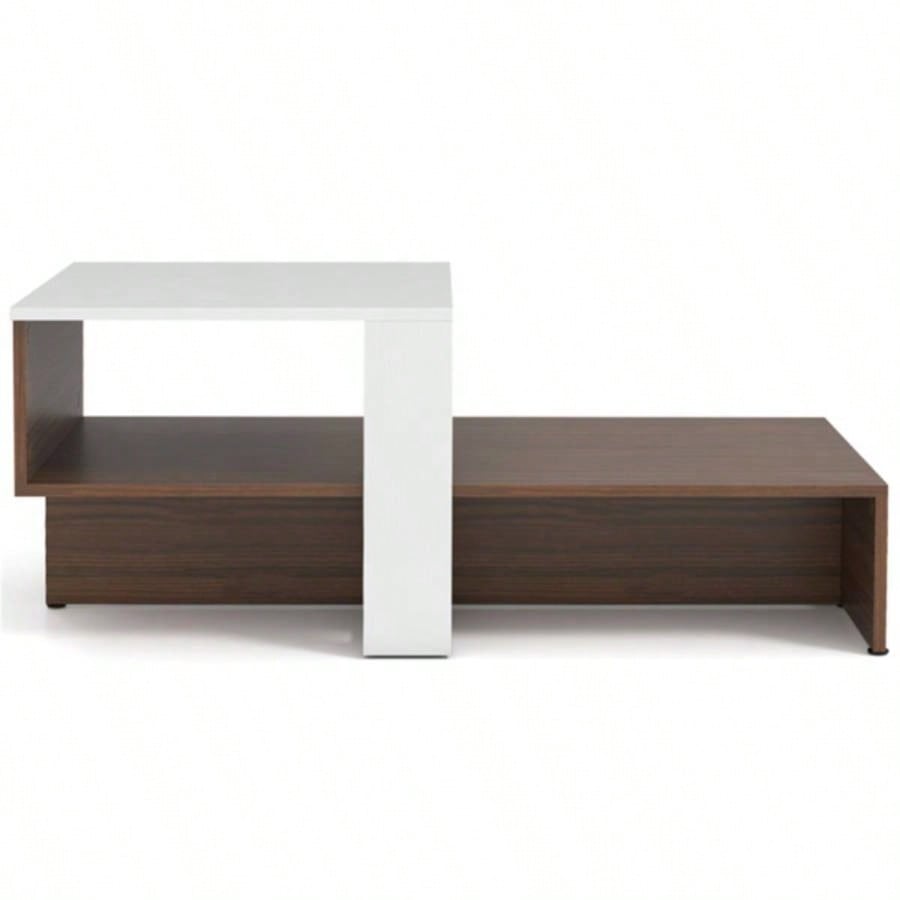 Double layered dual color coffee table