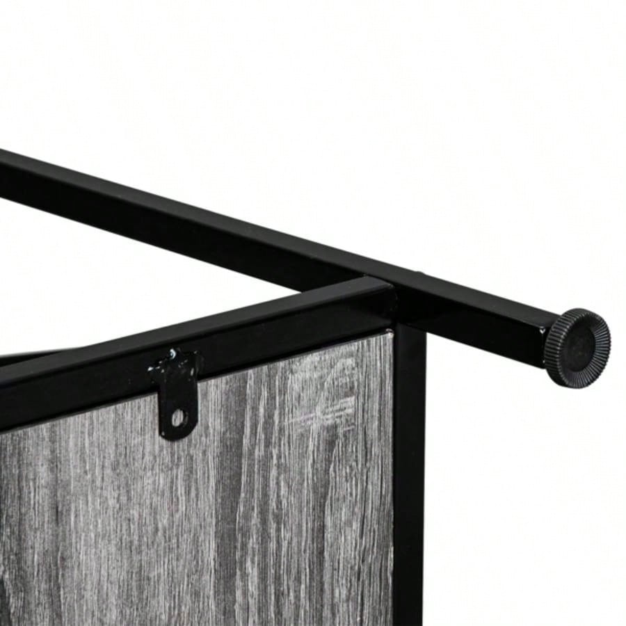 Artisasset MDF Countertop Black Wrought Iron Base 2 Layers Forked Console Table