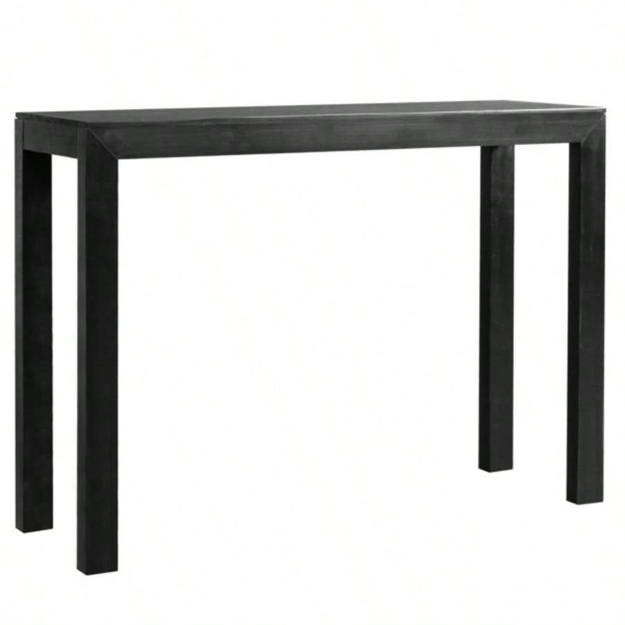 46 inch Pinewood Entryway Table, Console Table Entrance Table, Narrow Sofa Table Living Room Entryway Hallway, Black