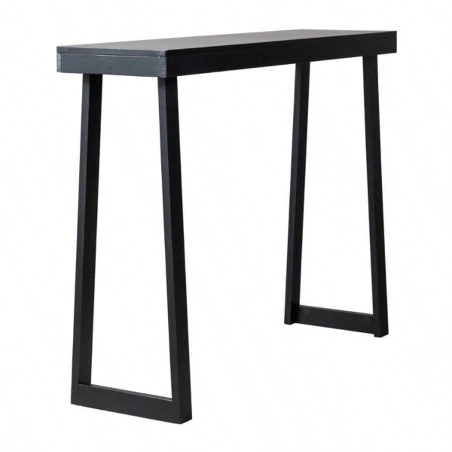 43.3 Inch Solid Wood Console Table Entryway, Sofa Table Narrow Entryway Table Hallway, Behind Couch, Living Room, Foyer, Black