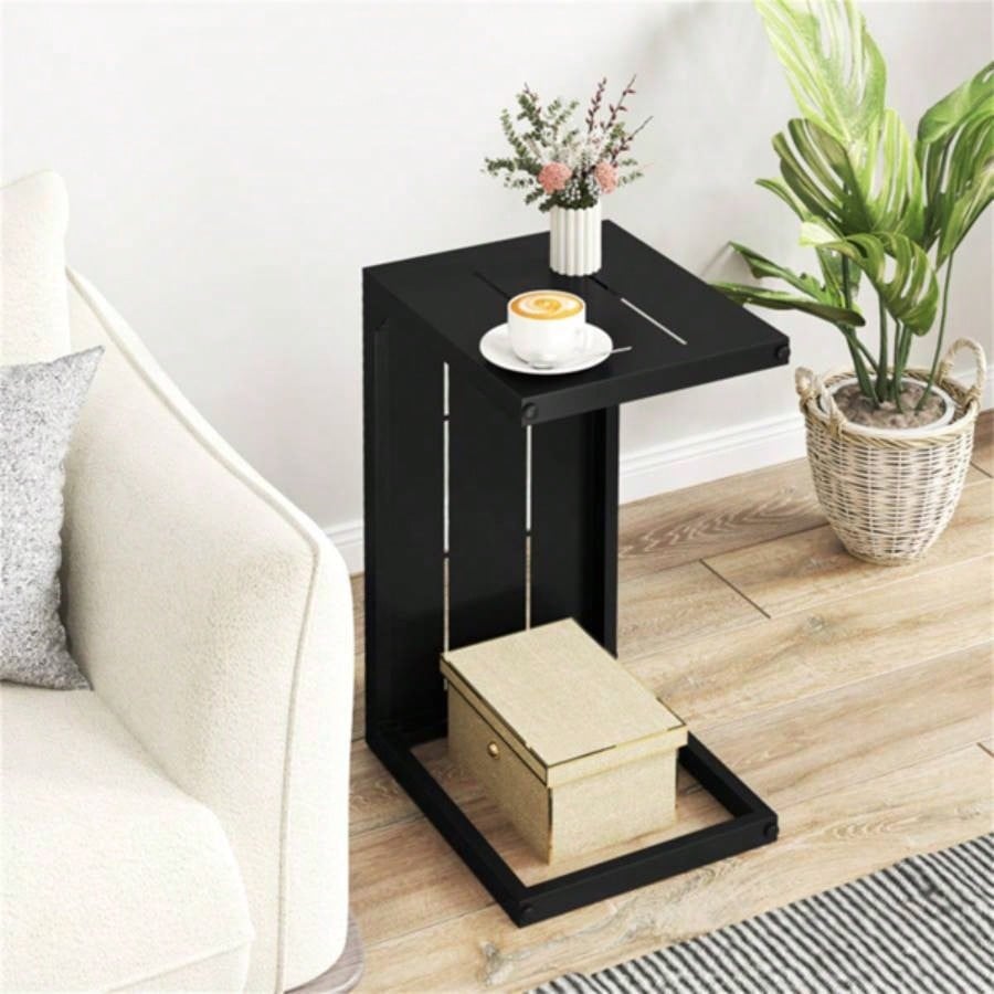 Versatile C - Shaped End Table Convertible Coffee Table