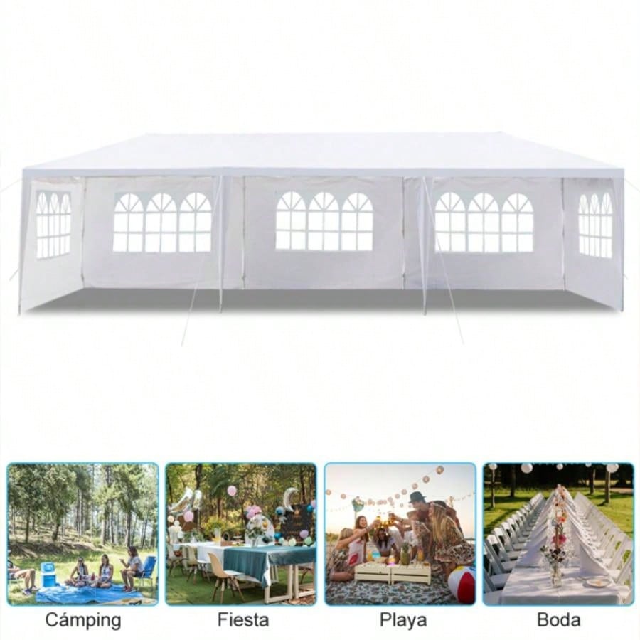 3*9m 5 - Sided Iron PE Cloth Pipe Pergola