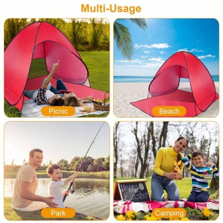 Up Beach Tent Shade Shelter Anti - Automatic Waterproof Tent Canopy 2/3 Man/ Net Window Storage Bag Outdoor Beach Camping Fishing Park Lake