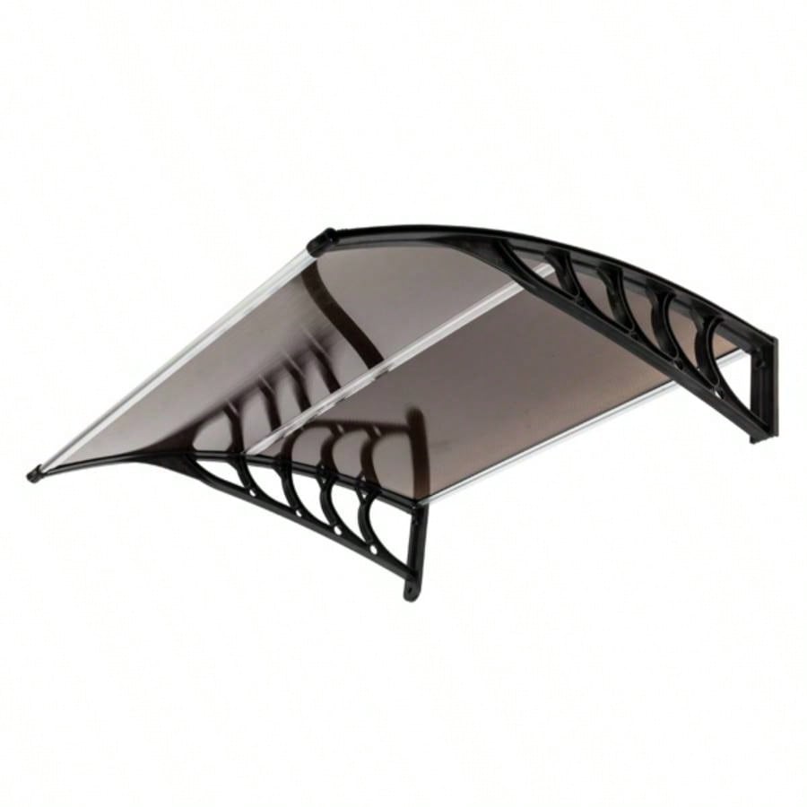HT -x 96cm Household Application Door Window Rain Cover Eaves Brown Board Black Holder