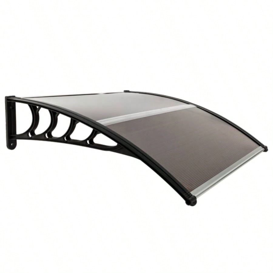 HT -x 96cm Household Application Door Window Rain Cover Eaves Brown Board Black Holder
