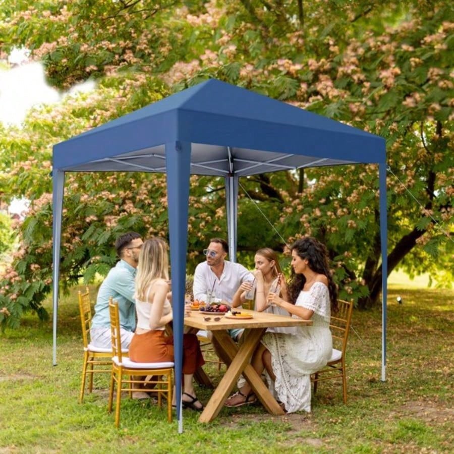 2x 2m Two Doors Two Practical Waterproof Right - Angle Folding Tent Blue