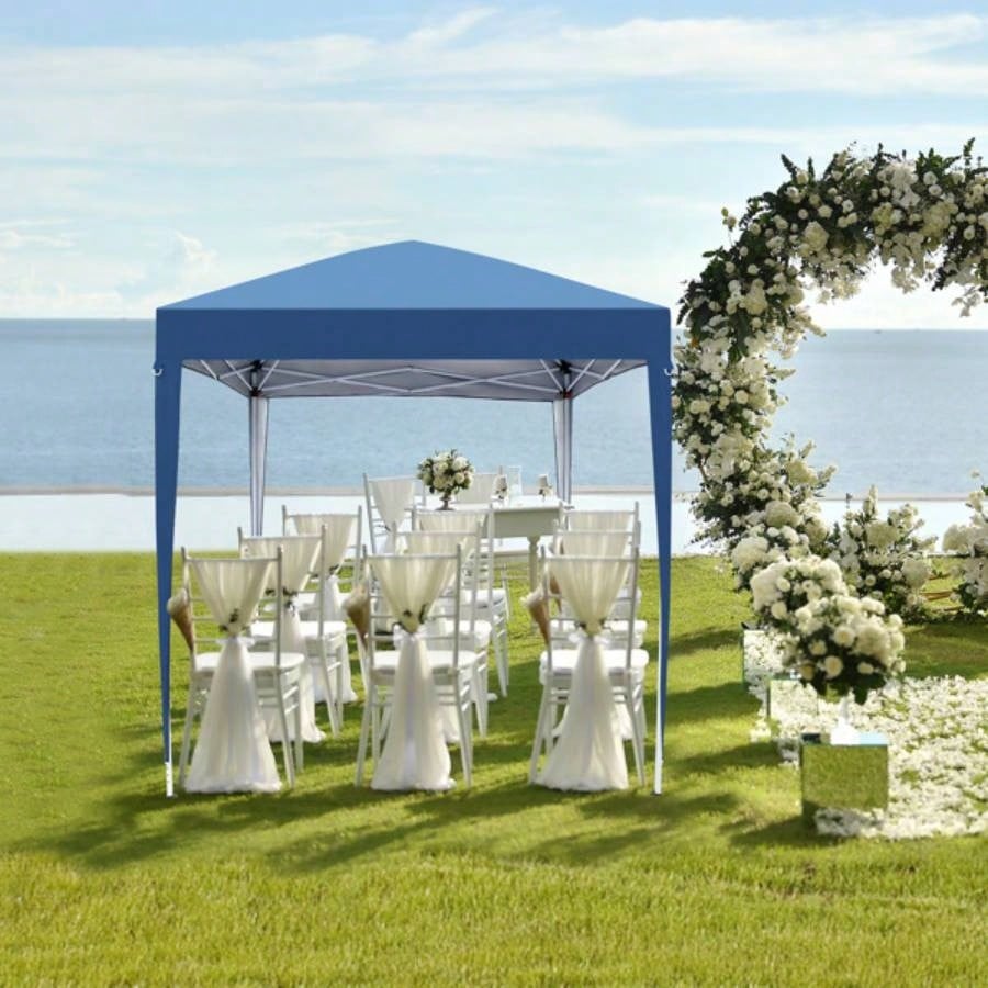 2x 2m Two Doors Two Practical Waterproof Right - Angle Folding Tent Blue