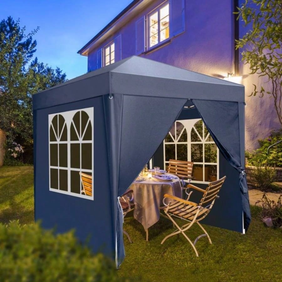 2x 2m Two Doors Two Practical Waterproof Right - Angle Folding Tent Blue