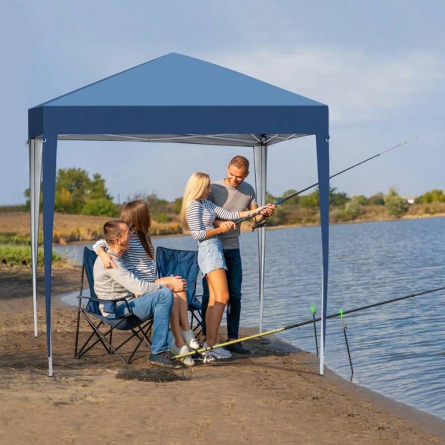 2x 2m Two Doors Two Practical Waterproof Right - Angle Folding Tent Blue
