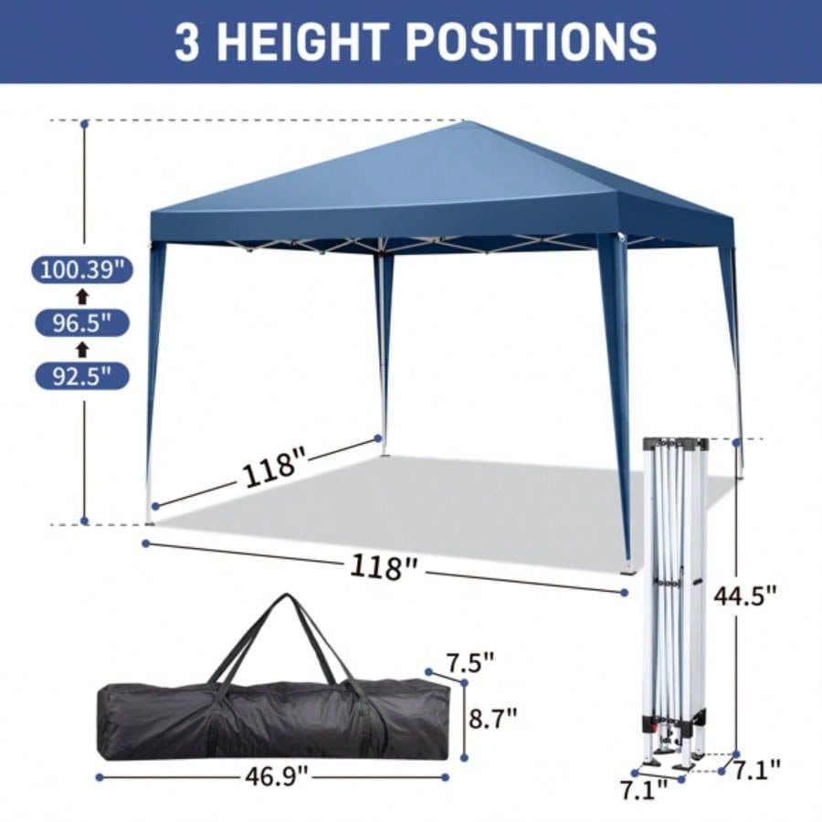3x Practical Waterproof Right - Angle Folding Tent Blue